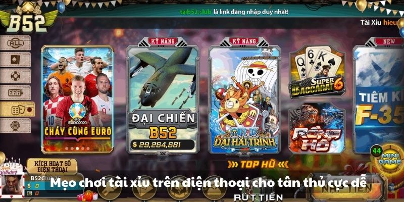 Mẹo chơi tài xỉu trên điện thoại cho tân thủ cực dễ